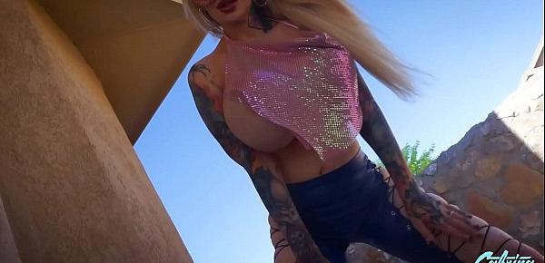 Sabrina Sabrok huge tits blonde dildo fucking sucking cock